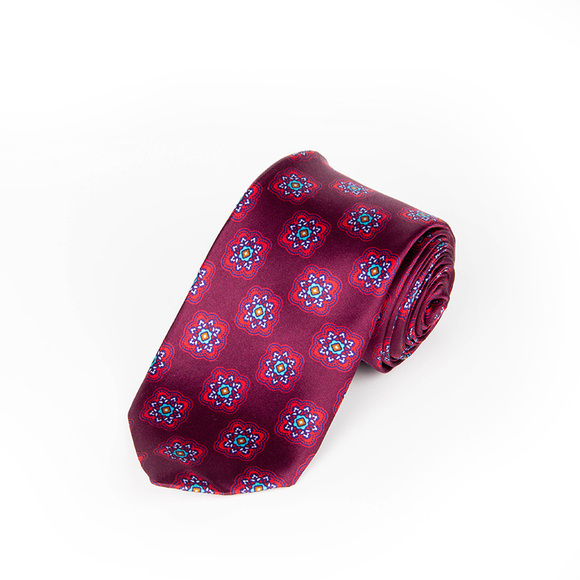 TINO COSMA DARK VIOLET ROYAL BLUE TOMATO PAISLEY TIEMENS